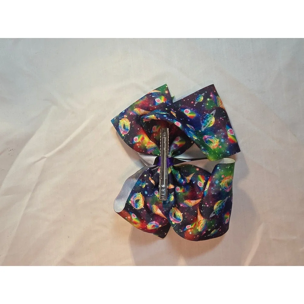 JoJo Siwa Signature Rainbow Galaxy Sweet Treat Space Bow Rhinestone Star